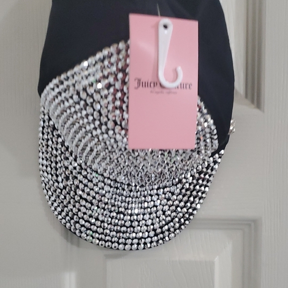 Juicy Couture black‎ bling out rhinestone adorned glam lux diva baseball cap new main image 9